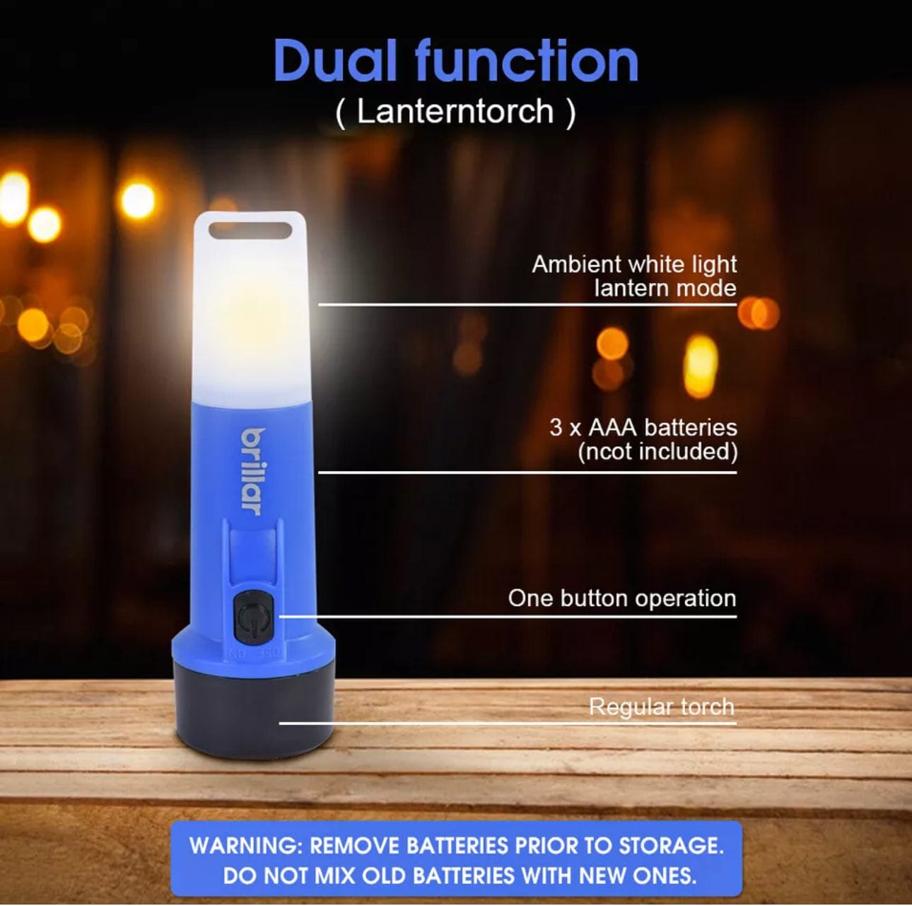 Brillar Camping Torch Dual Function Lantern Torch