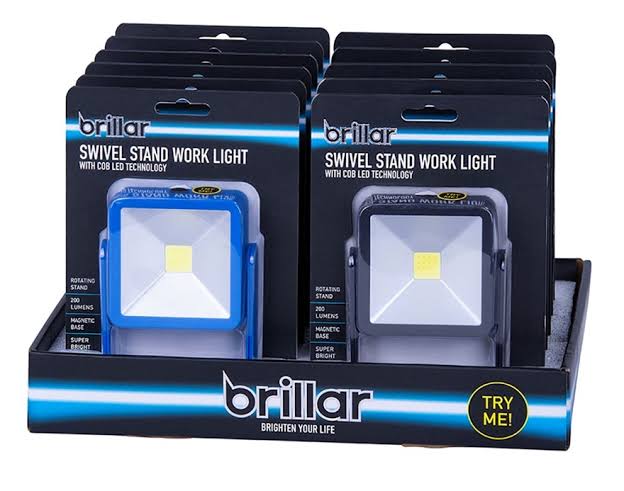 Brillar Electrical Counter display Carton of 12 Swivel Stand Worklight - Black BR0038-Black-12