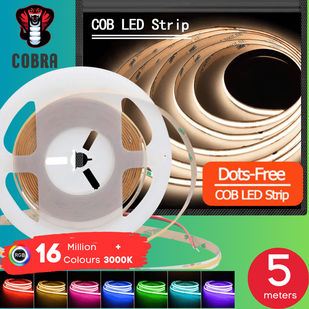Green Earth Lighting Australia Strip Kit 5 meter 80W Cobra Pro Indoor COB Dot Free Strip Light Kit - RGB+3K KITIP2075WRGBW