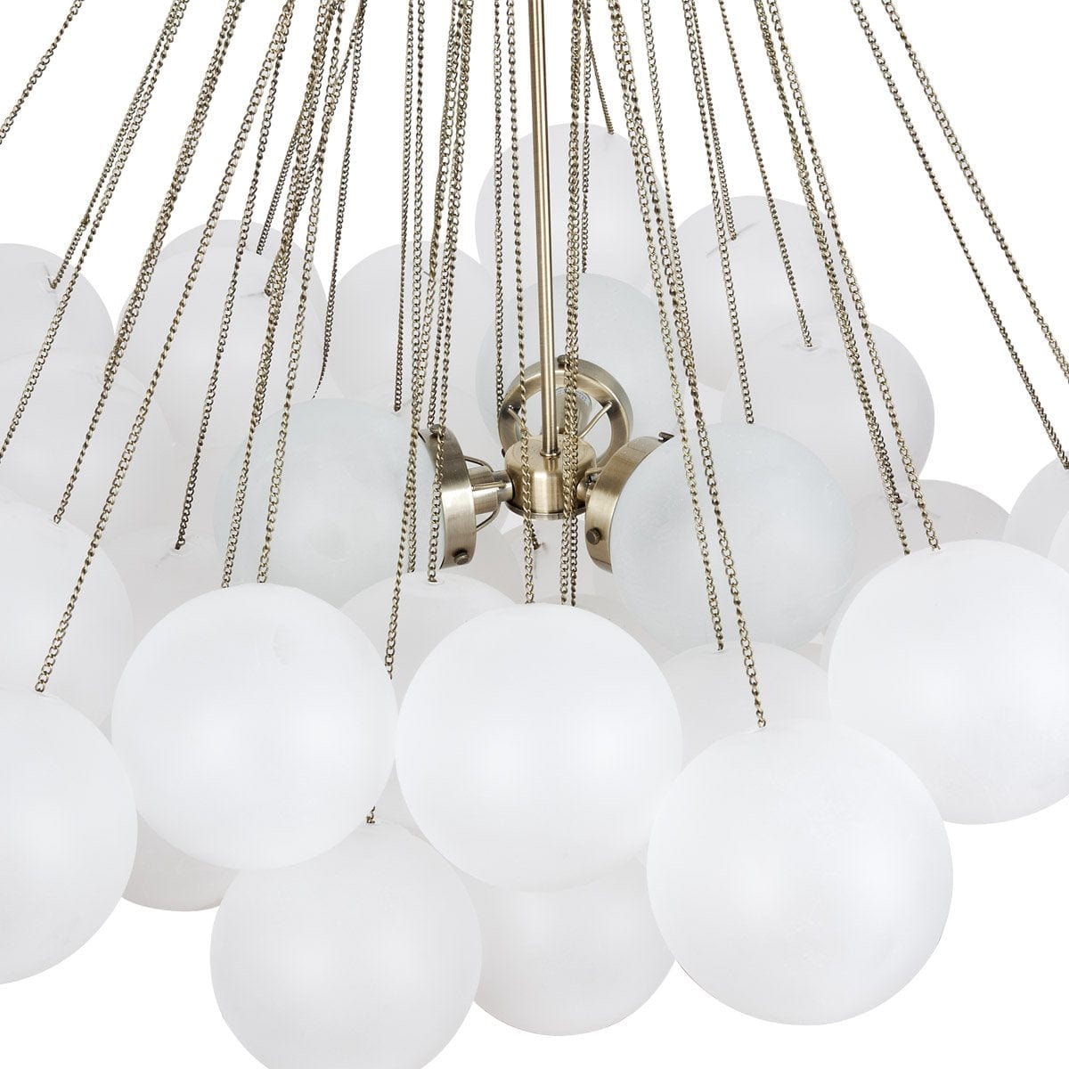 Close-Up of Hand-Frosted Glass Orbs on the Cloud Pendant Light