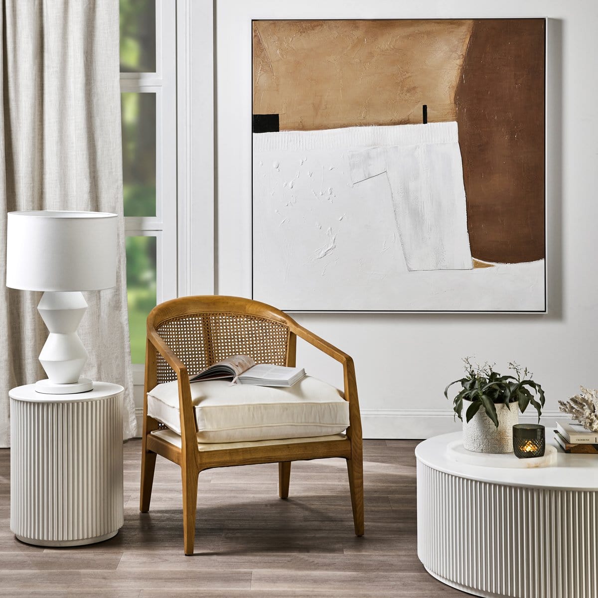 CAFE LIGHTING & LIVING Table Lamp Abstract Table Lamp - White 12281