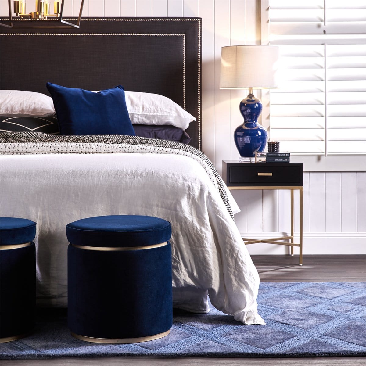CAFE LIGHTING & LIVING Table Lamp Bronte Table Lamp - Blue 11682