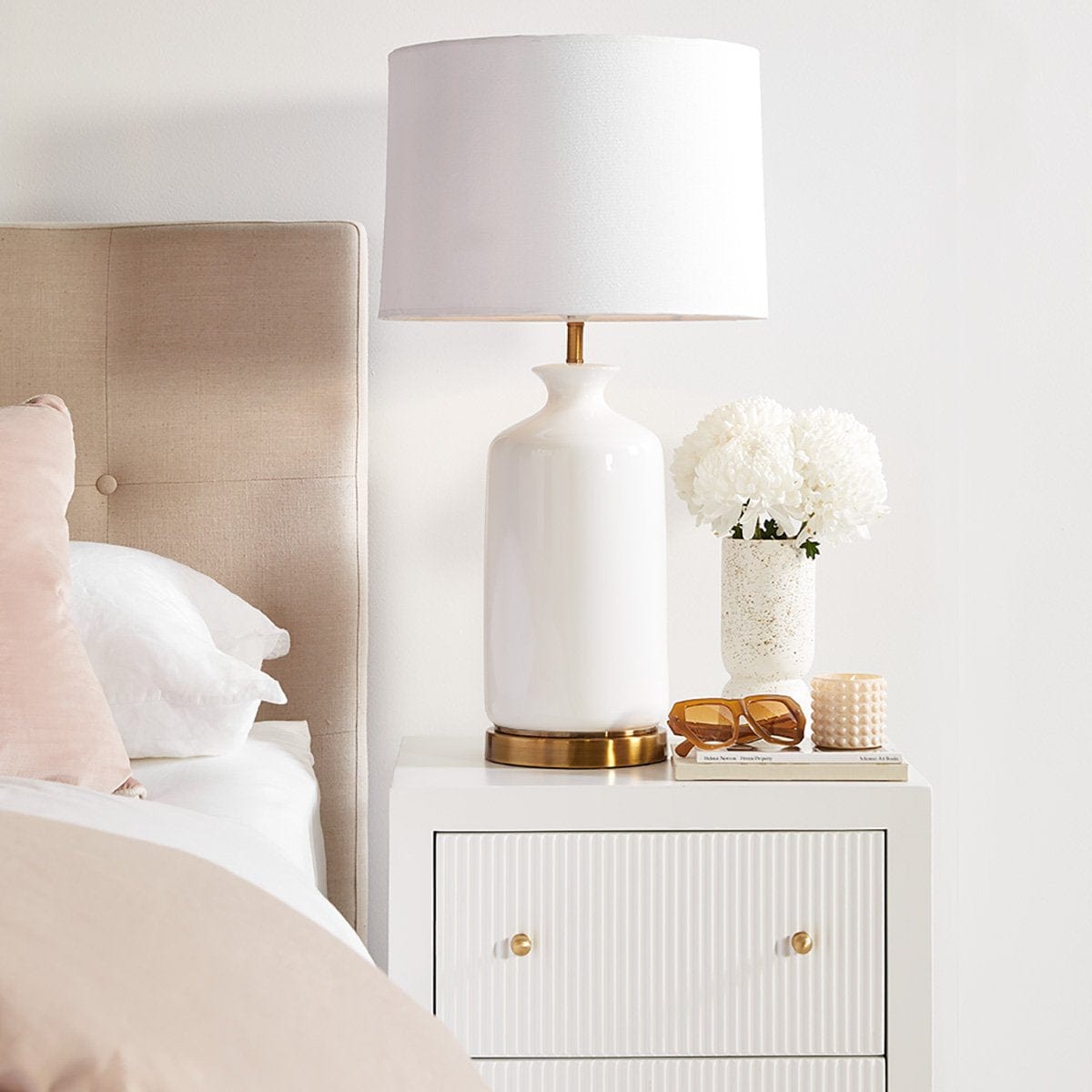 CAFE LIGHTING & LIVING Table Lamp Camille Table Lamp - White 12238