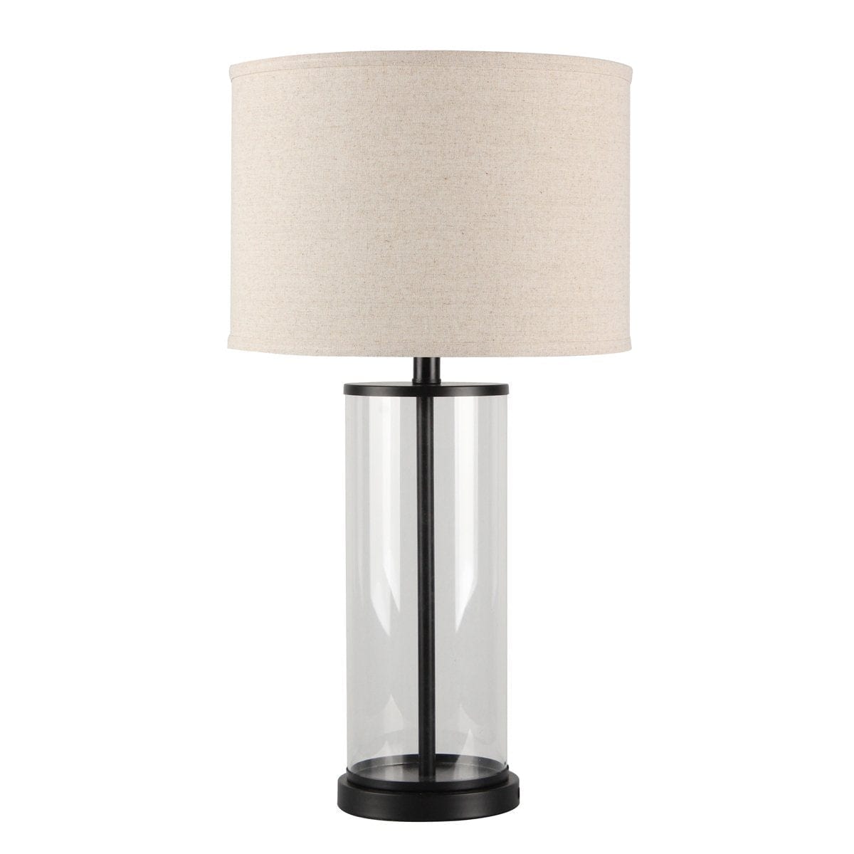 CAFE LIGHTING & LIVING Table Lamp Left Bank Table Lamp - Black w Natural Shade B12261