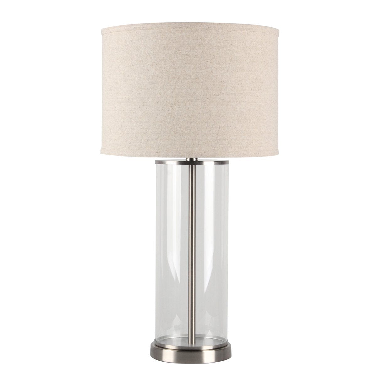 CAFE LIGHTING & LIVING Table Lamp Left Bank Table Lamp - Nickel w Natural Shade B12265