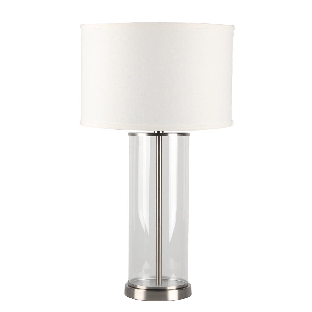 CAFE LIGHTING & LIVING Table Lamp Left Bank Table Lamp - Nickel w White Shade B12264