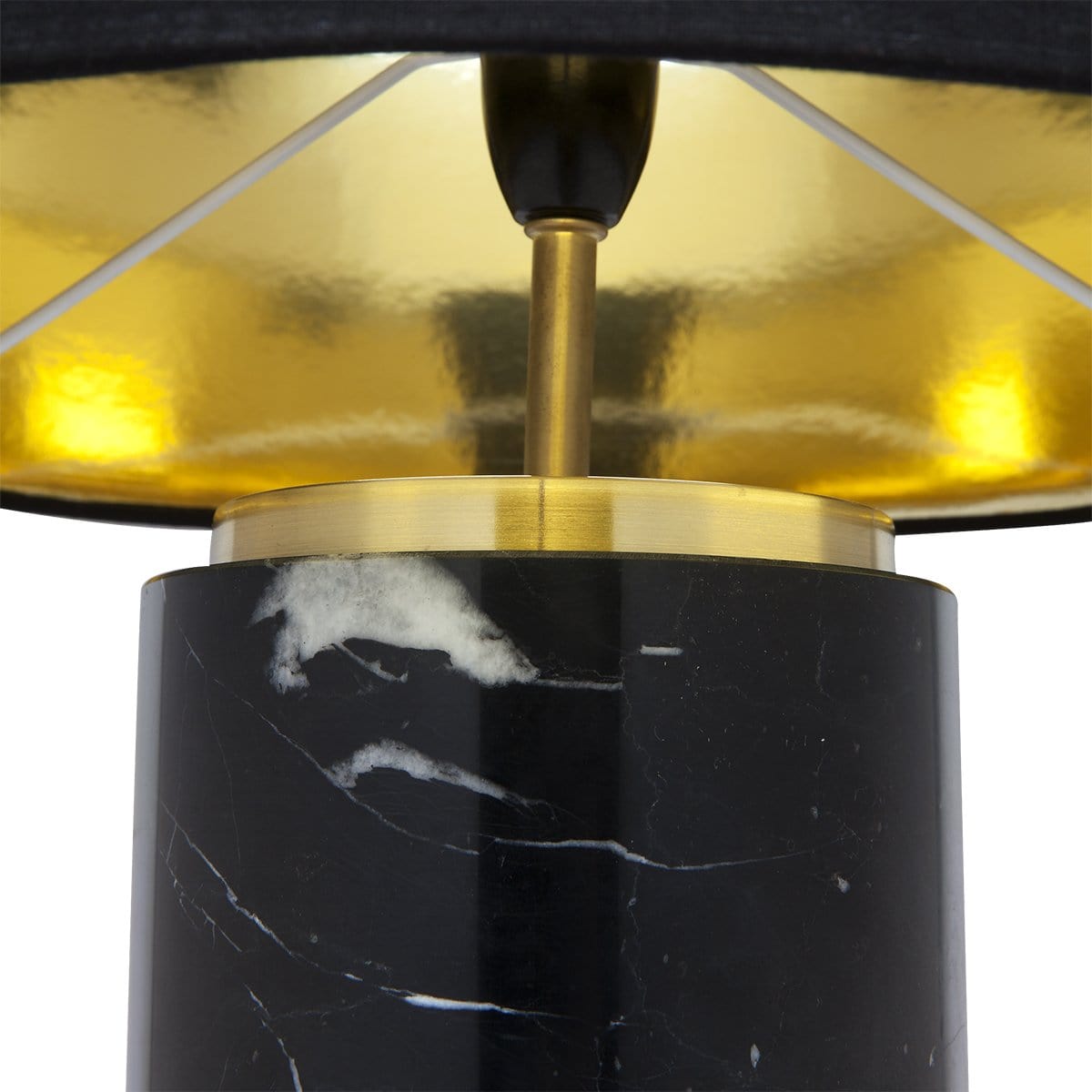 CAFE LIGHTING & LIVING Table Lamp Paola Marble Table Lamp - Black w Black Shade B11651