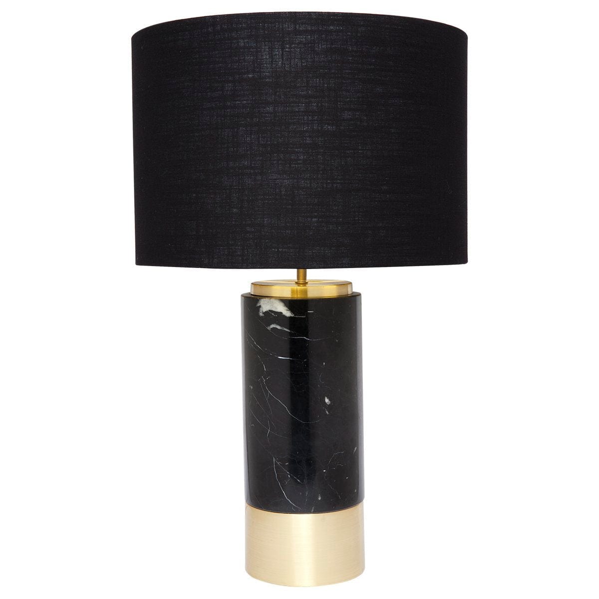 CAFE LIGHTING & LIVING Table Lamp Paola Marble Table Lamp - Black w Black Shade B11651