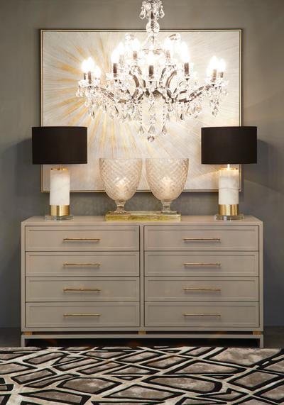 CAFE LIGHTING & LIVING Table Lamp Paola Marble Table Lamp - White w Black Shade B11554