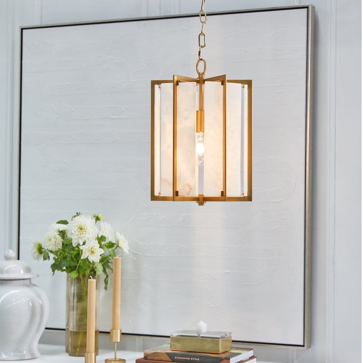 Green Earth Lighting Australia Home & Garden > Lighting Palermo Antique Brass Alabaster Pendant 20779