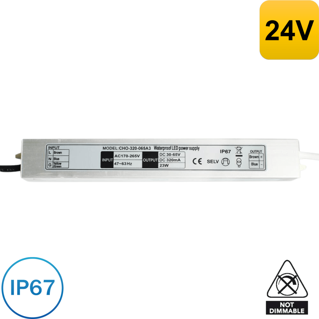 Cerian Led Driver 24V 20W Constant Voltage Non Dimmable Slimline Waterproof Led Driver IP6724V20W