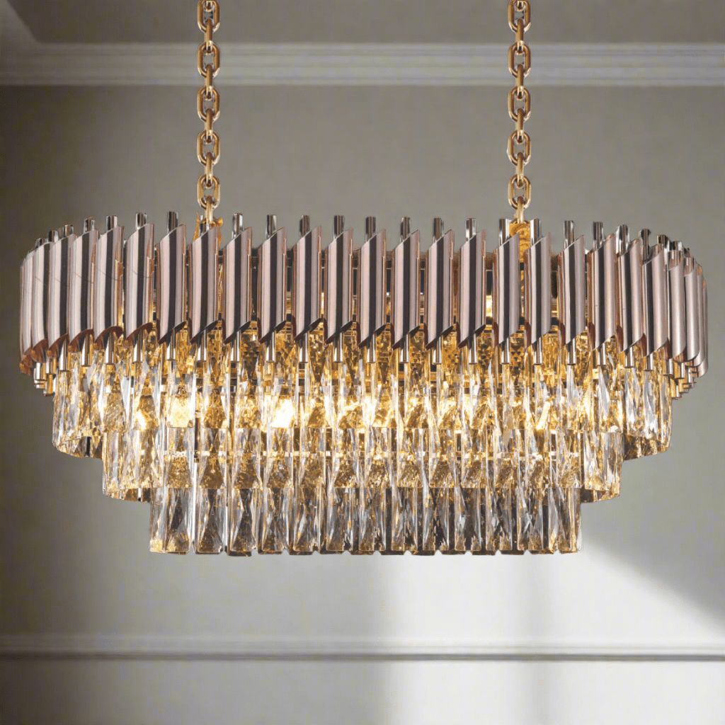 Green Earth Lighting Australia Chandeliers Darious Rose Gold 12 Light Luxury Crystal Chandelier WINDSOR