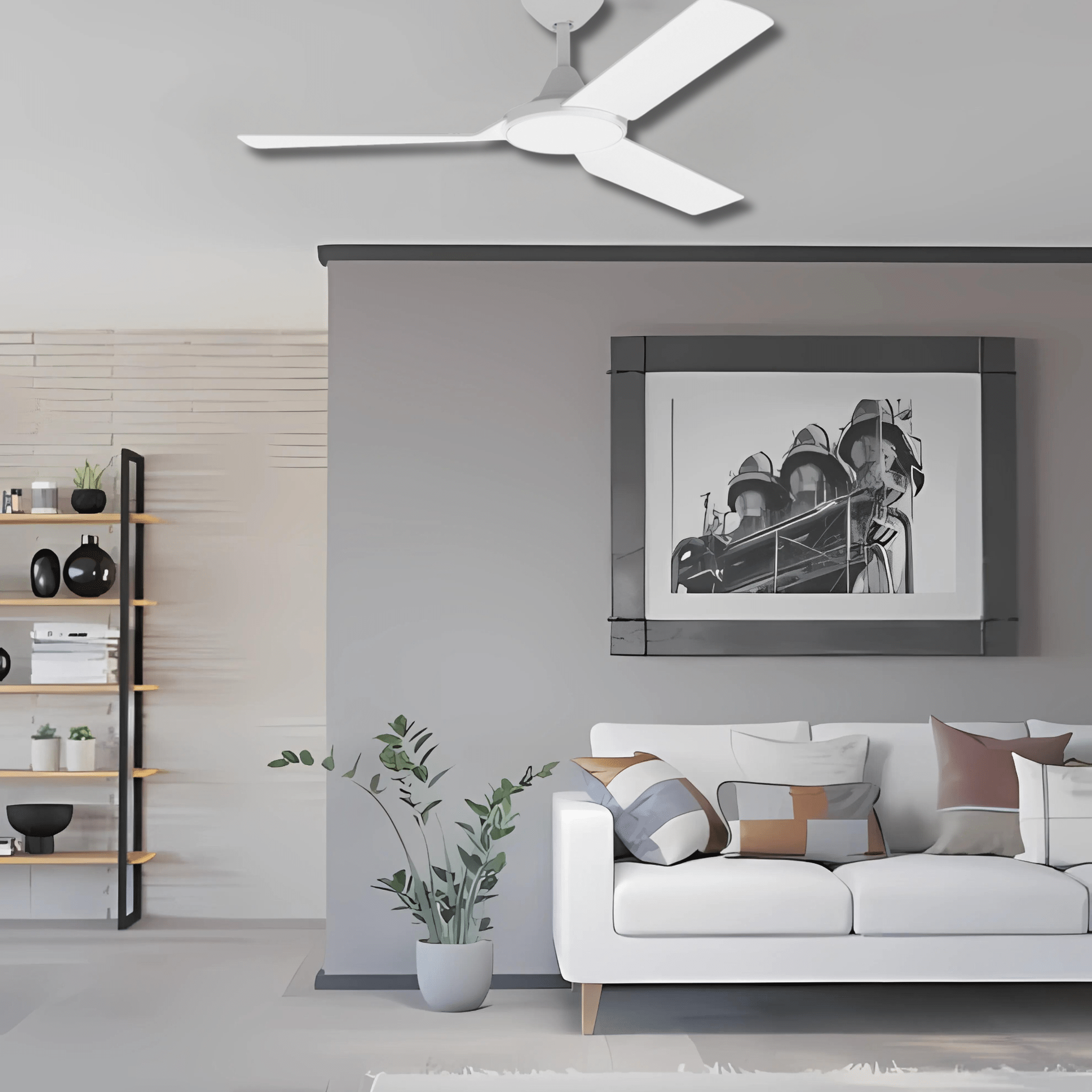 Green Earth Lighting Australia Ceiling Fan AXIS 48" White DC Ceiling Fan with Remote 60021