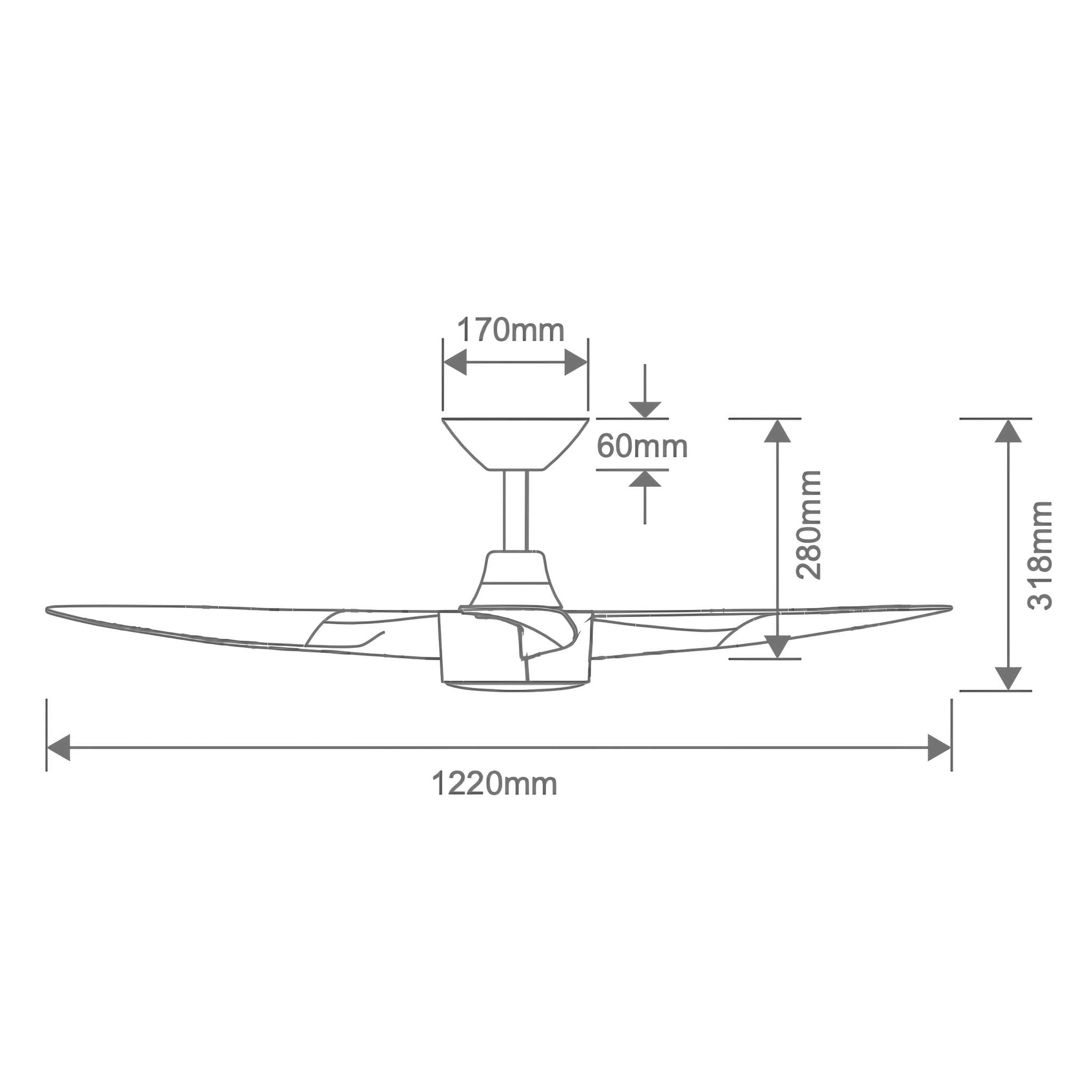 Green Earth Lighting Australia Ceiling Fan BLAST 48" Black DC Ceiling Fan with Remote 60146
