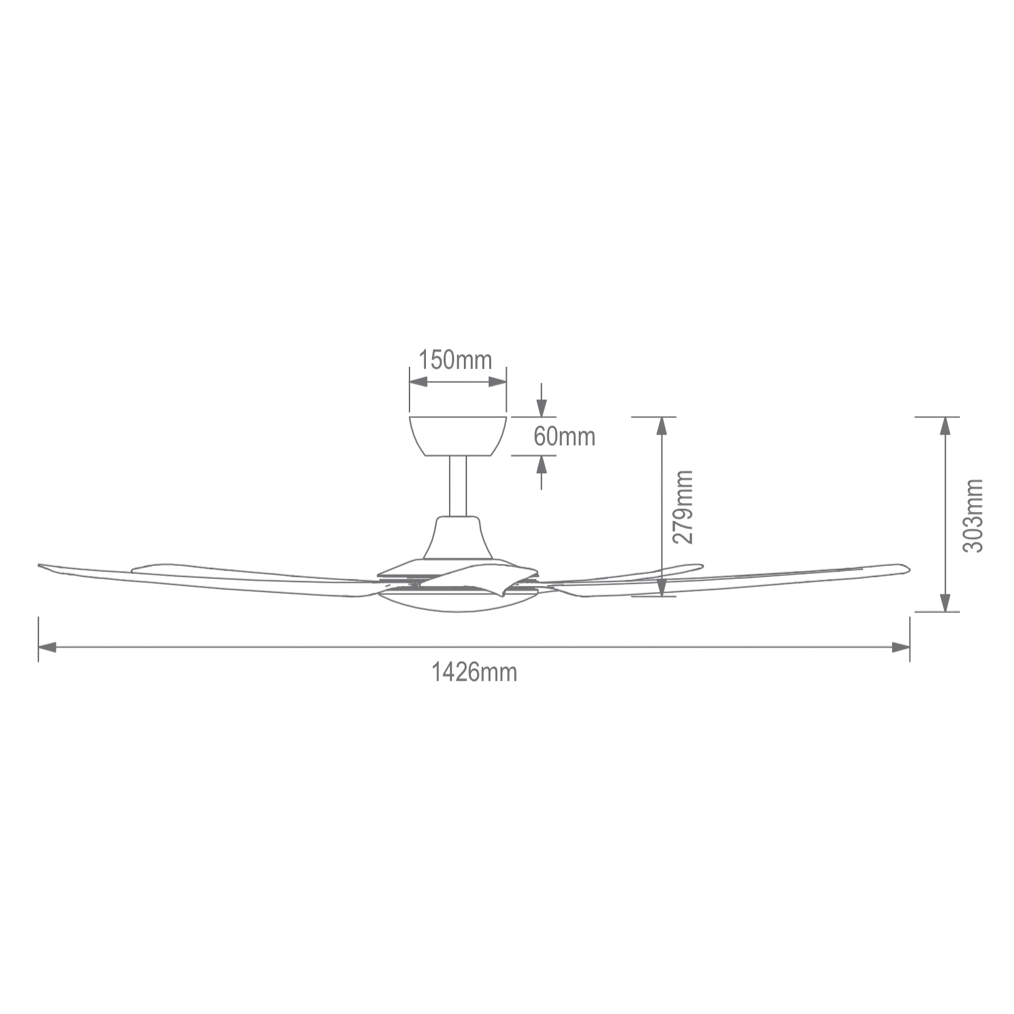 Green Earth Lighting Australia Ceiling Fan HOVER 56" White DC Ceiling Fan with Remote 60061
