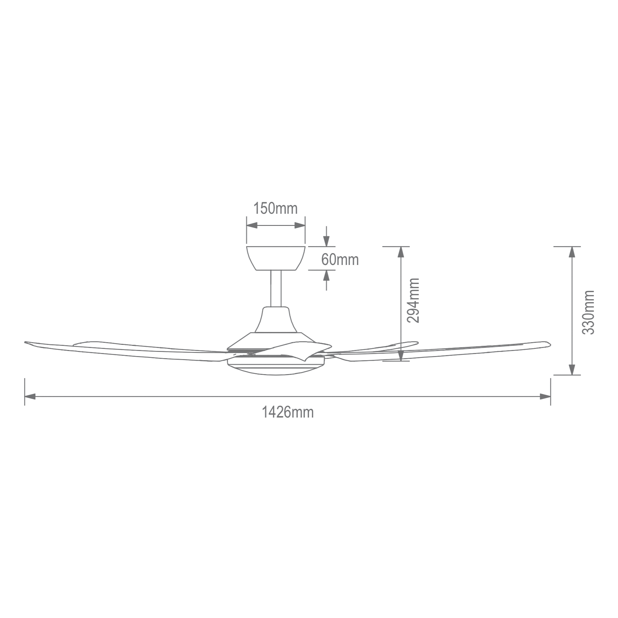 Green Earth Lighting Australia Ceiling Fan HOVER 56" White DC Ceiling Fan with Remote & CCT LED Light 60071