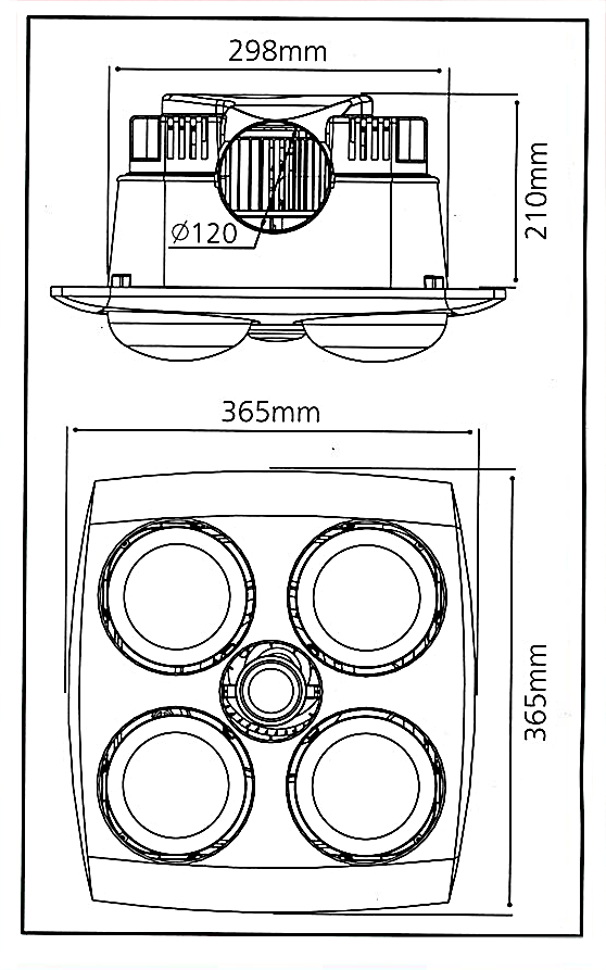 Innolux Comfort 4 Instant Heat Bathroom Heat unit, Light and Exhaust Fan