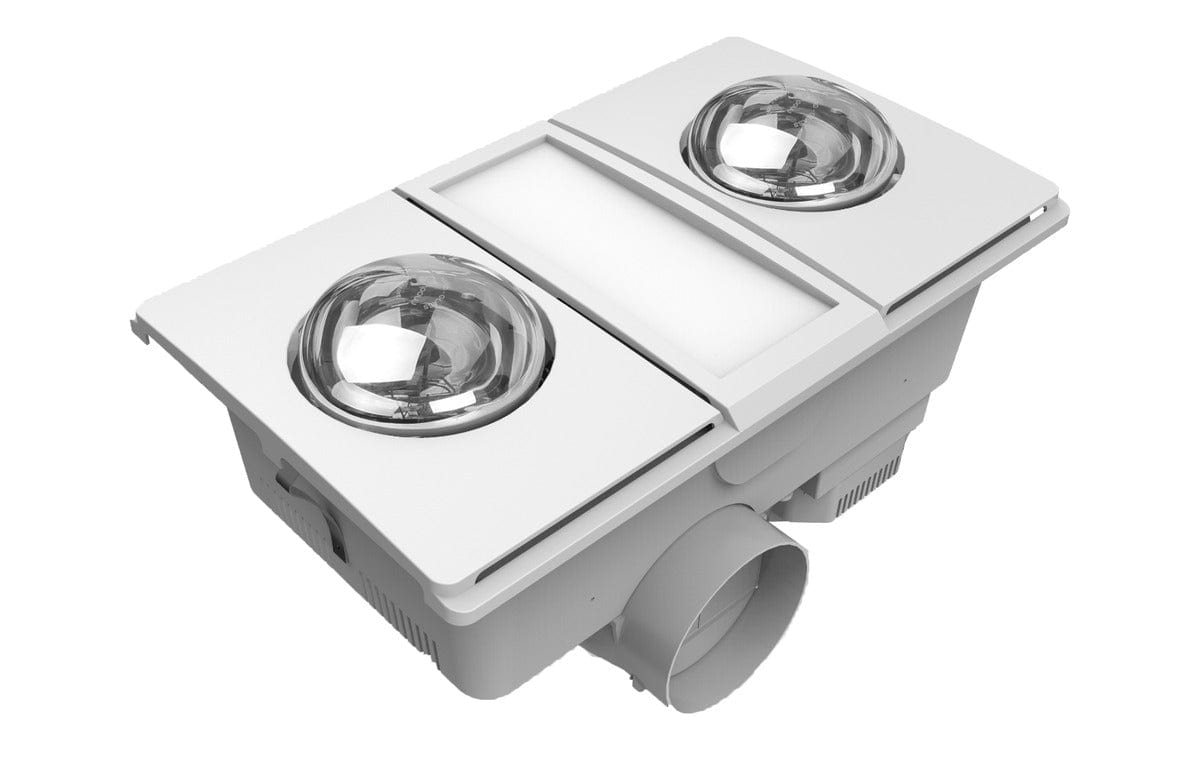 Green Earth Lighting Australia 3 in 1 bathroom heat Ultra 2 White Bathroom Heater Exhaust Fan LED Light 3 in 1 ULTRA2WH