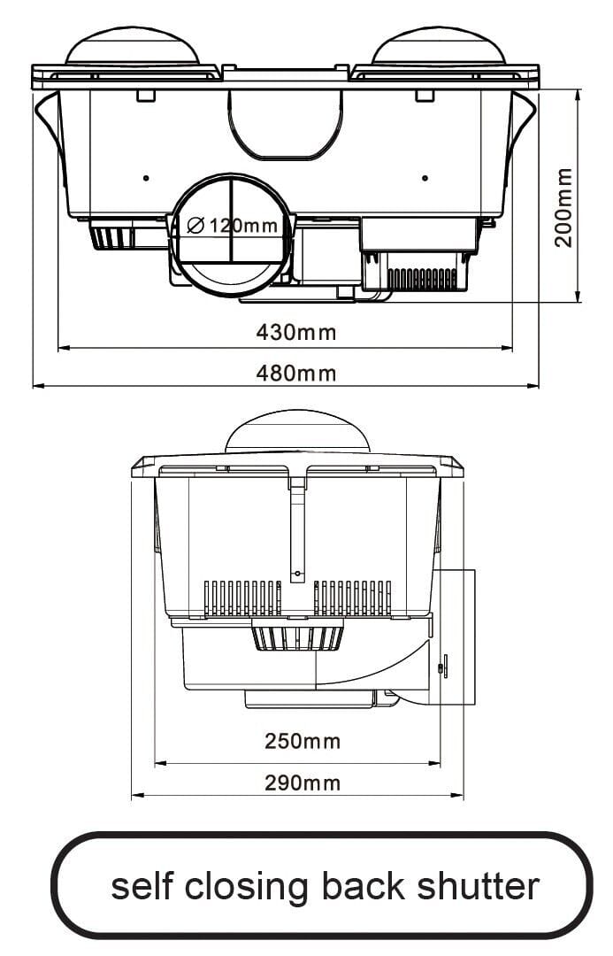 Green Earth Lighting Australia 3 in 1 bathroom heat Ultra 2 White Bathroom Heater Exhaust Fan LED Light 3 in 1 ULTRA2WH