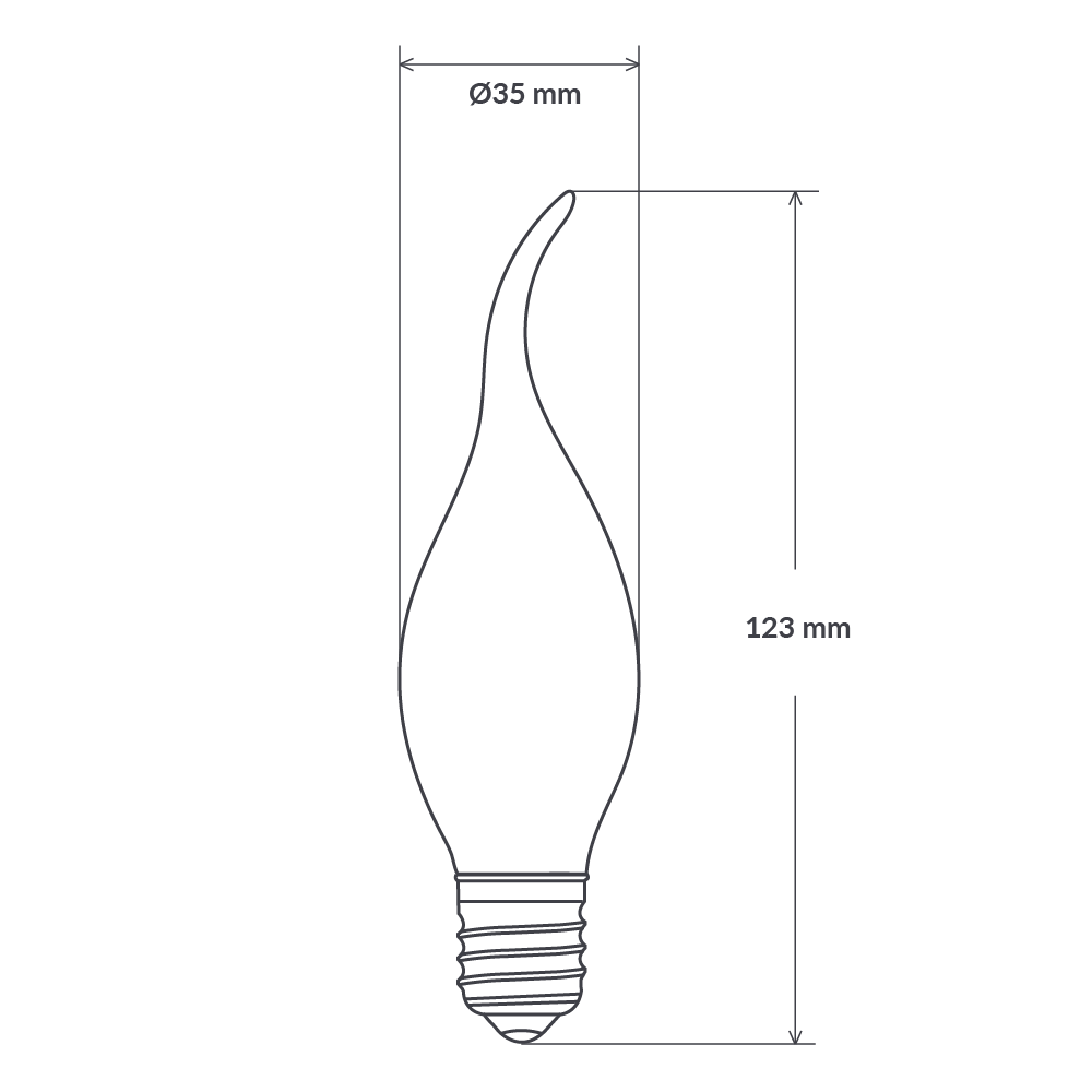Green Earth Lighting Australia Candle Bulbs 4W Flame Tip Candle Dimmable LED Bulb (E27) Clear in Warm White F427-C35T-C-27K