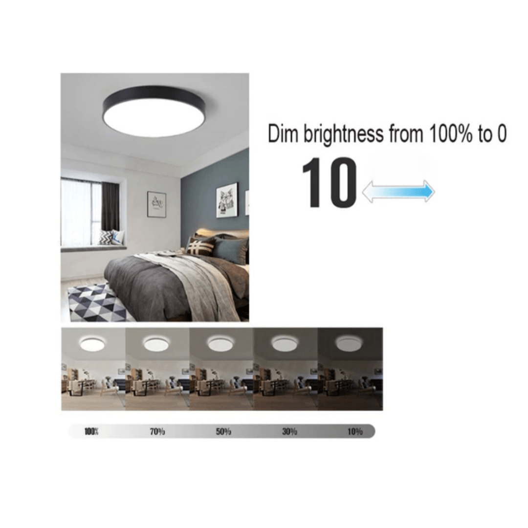 Green Earth Lighting Australia Ceiling Light 30cm LED Tri-Colour Select Dimmable Slim Oyster - Intelligent by remote MONACO18W
