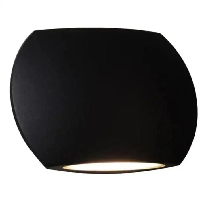 REMO Matte Black 10W LED Curved Up/Down Wall Light