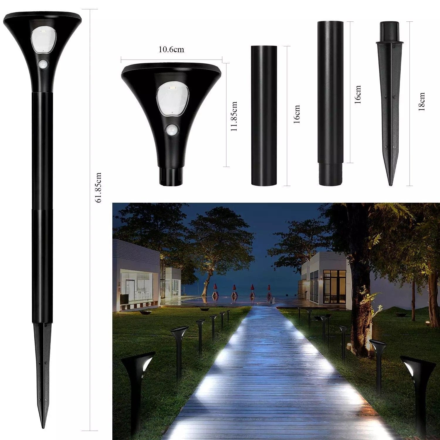 Green Earth Lighting Australia Garden Nebula Solar PIR Spike Twin Pack Kit - 6000K NEBULA6K