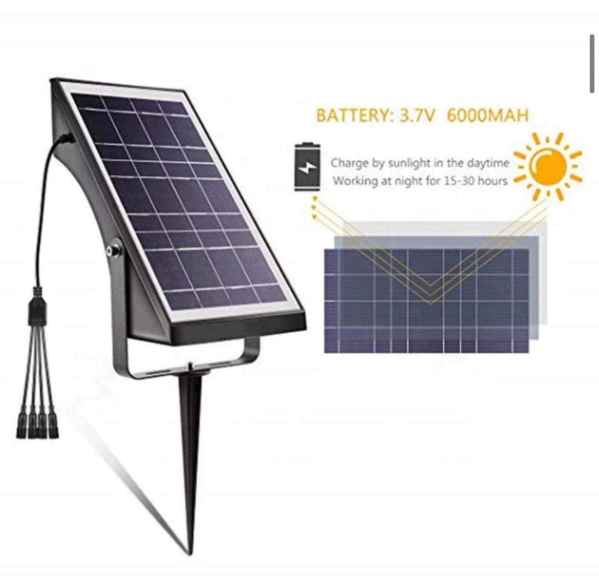 Green Earth Lighting Australia Garden Series II Professional Grade 3000K 4 Piece DIY LED Solar 4 in 1 Garden Spike Kit MONET3K