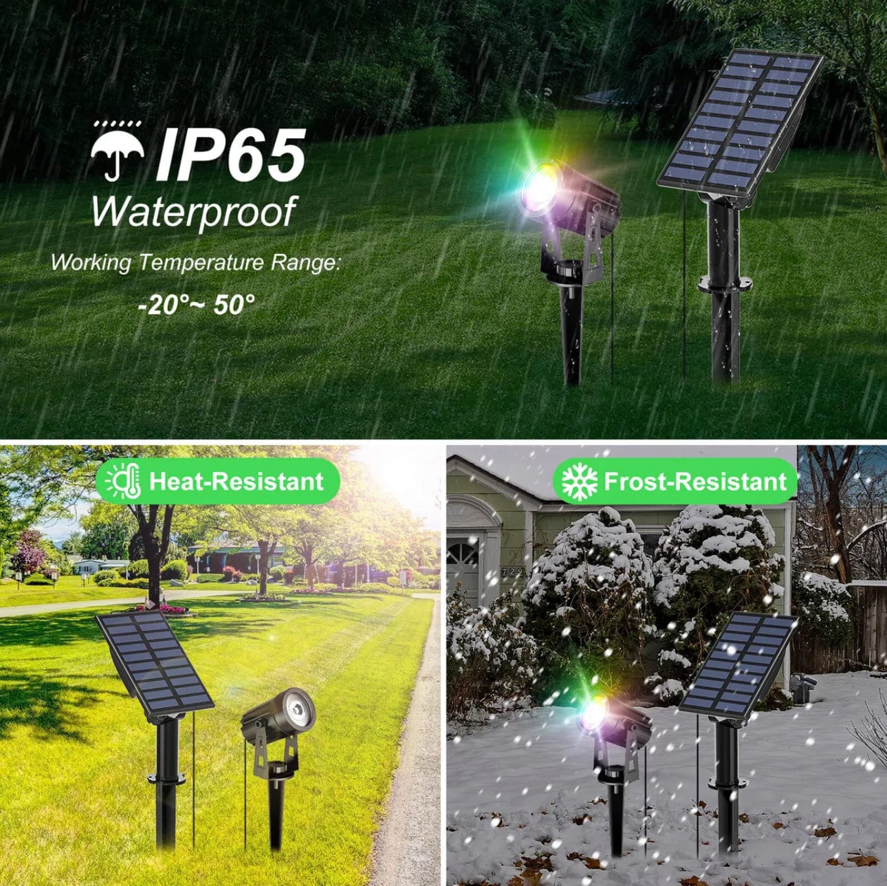Green Earth Lighting Australia Garden Series II Professional Grade 3000K 4 Piece DIY LED Solar 4 in 1 Garden Spike Kit MONET3K