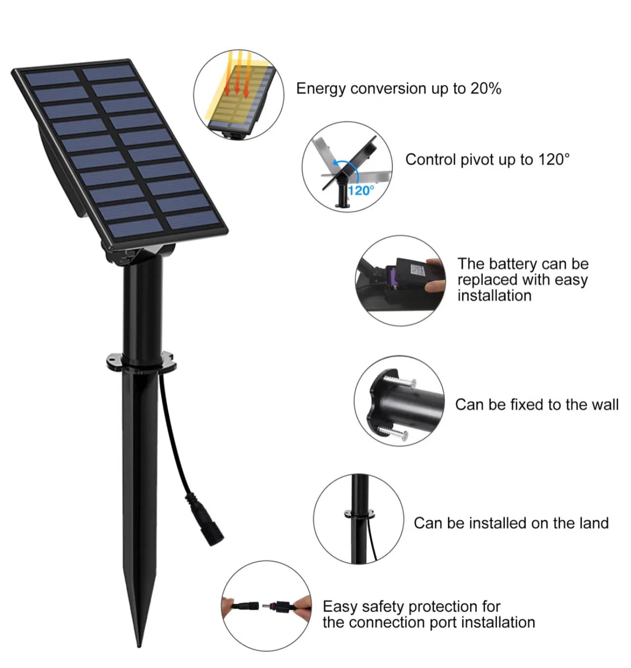 Green Earth Lighting Australia Garden Series II Professional Grade 3000K 4 Piece DIY LED Solar 4 in 1 Garden Spike Kit MONET3K