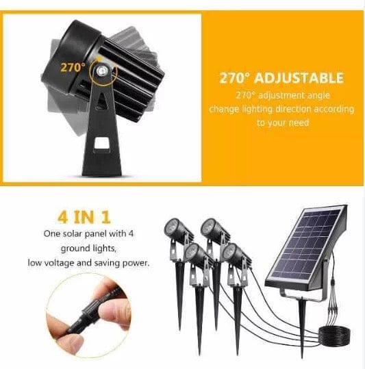 Green Earth Lighting Australia Garden Series II Professional Grade 3000K 4 Piece DIY LED Solar 4 in 1 Garden Spike Kit MONET3K