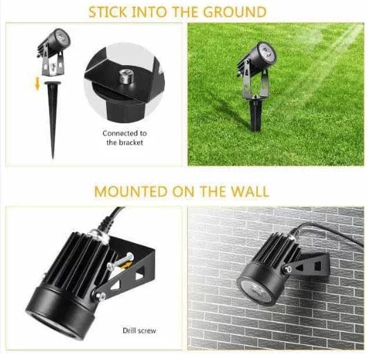 Green Earth Lighting Australia Garden Series II Professional Grade 3000K 4 Piece DIY LED Solar 4 in 1 Garden Spike Kit MONET3K