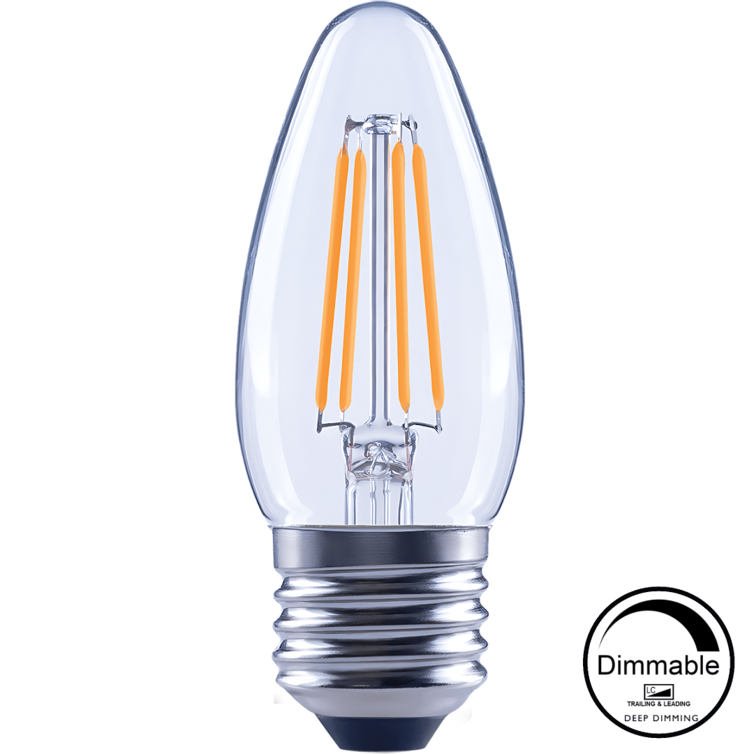 Green Earth Lighting Australia GLOBES 4W 470lm E27 4000K Clear Dimmable LED Candle C3551D