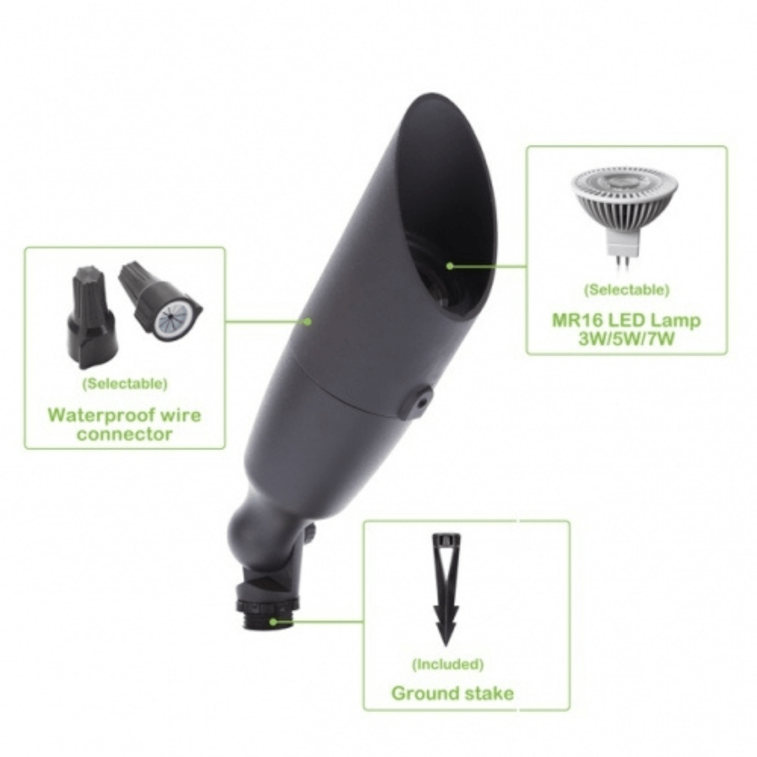 Green Earth Lighting Australia Home & Garden > Lighting BOTANY Aged Black LED Cast Aluminum Directional Garden Spike Light