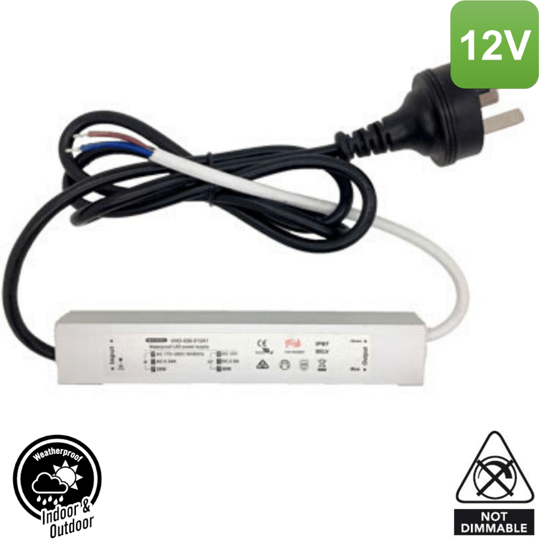 Green Earth Lighting Australia Led Driver 12V 30W Weatherproof LED Driver | Non Dimmable IP67 9652-12V30W