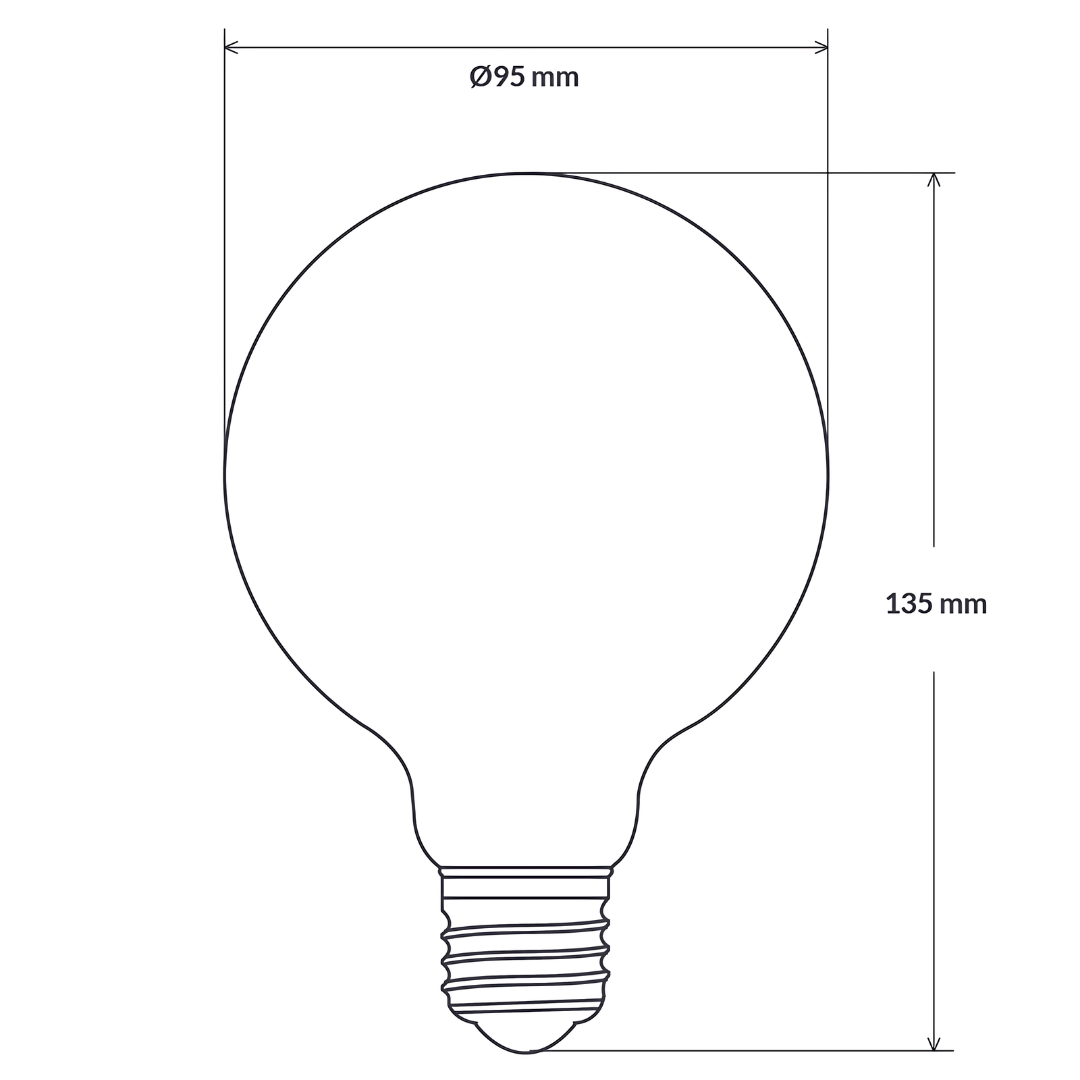 Green Earth Lighting Australia LED Light Bulbs 6W 600lm E27 2700K Clear Non Dimmable LED G95 G95E27WW