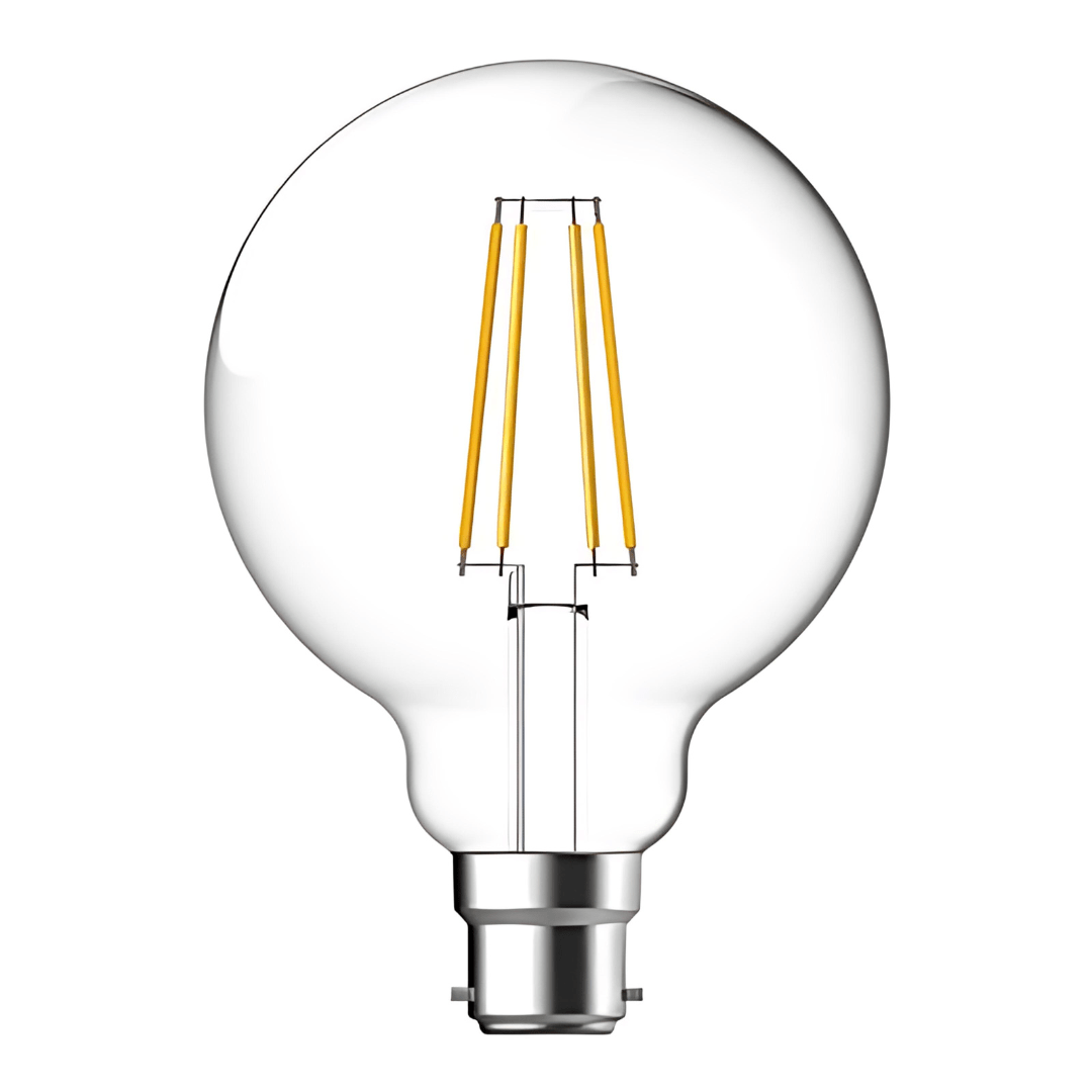 Green Earth Lighting Australia LED Light Bulbs 7.2W 806lm B22 2700K Clear Dimmable LED G95 65938