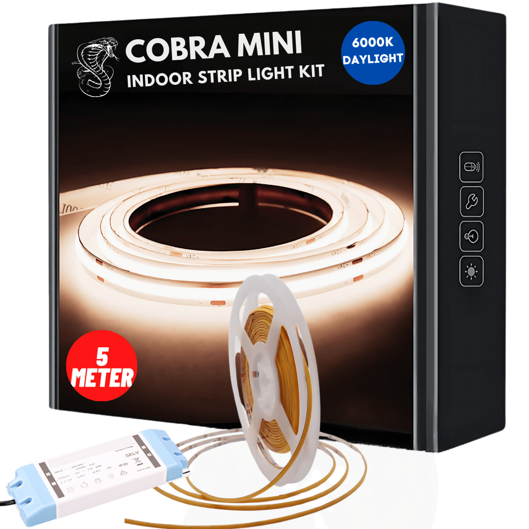 8W m 5mm COB Mini LED Strip Light 6000K
