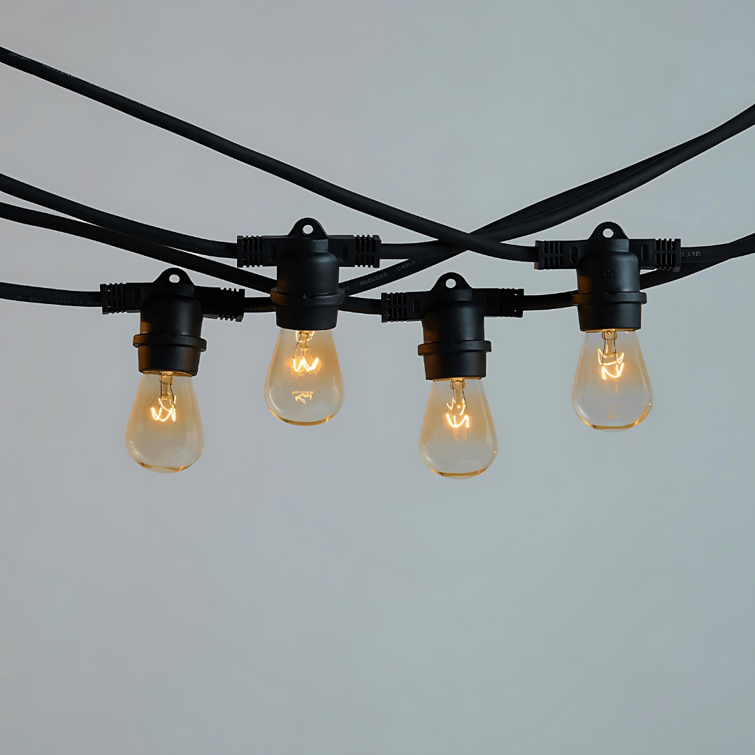 Green Earth Lighting Australia Outdoor 10 meter Black IP65 Festoon Kit (Free Globes included) 10MFESKITB