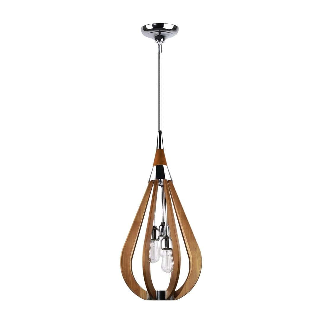 Green Earth Lighting Australia Pendant BONITO 3-Light Dark Brown Timber Pendant Light with a tear drop shape BONITO2