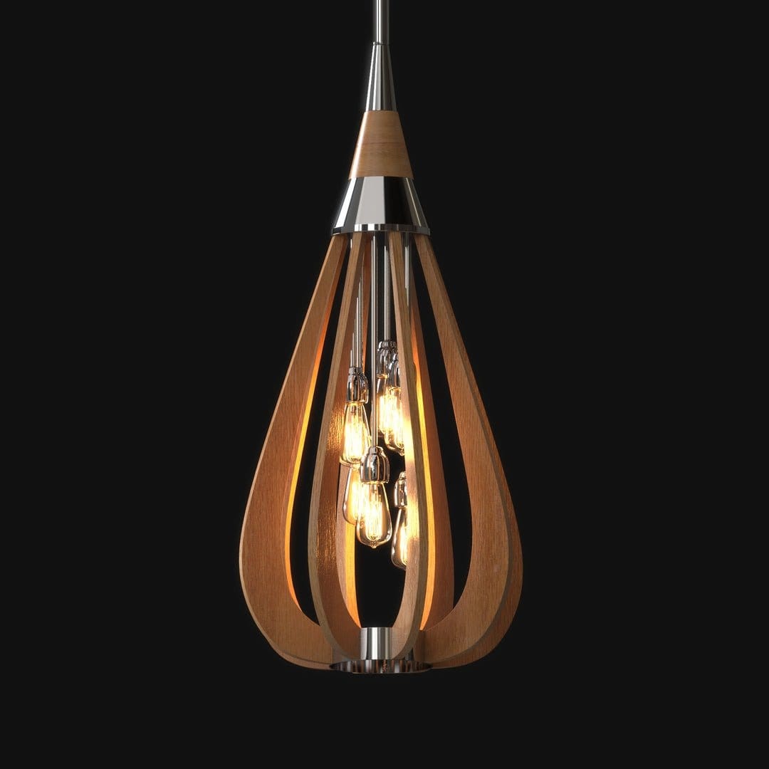 Dark wood pendant light deals