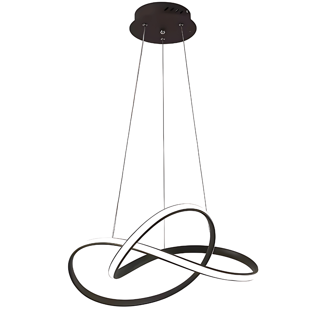 Modern Matte Black LED Pendant Light for Dining Room or Living Room