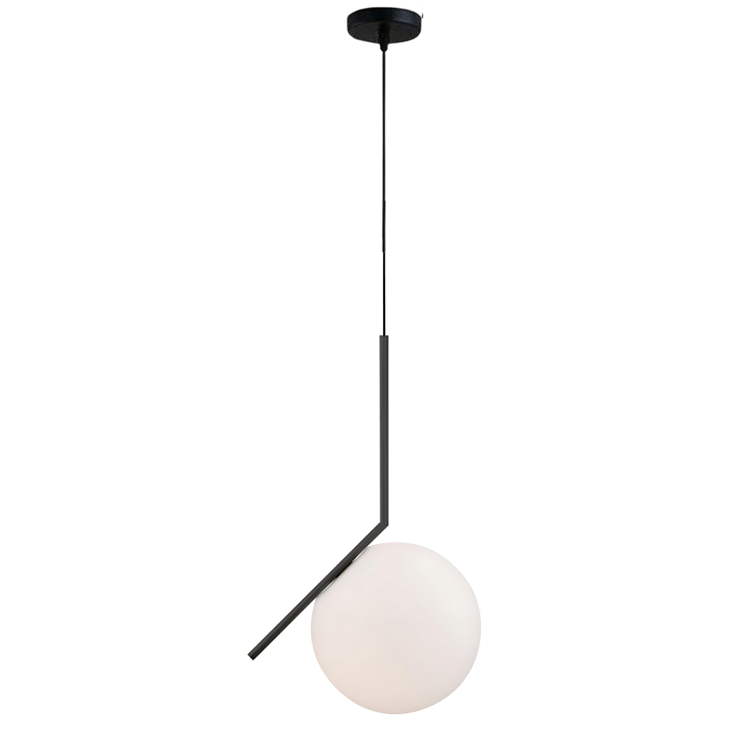 Green Earth Lighting Australia Pendant Light LUNA Matte Black Glass Ball Single Pendant Light GE250B