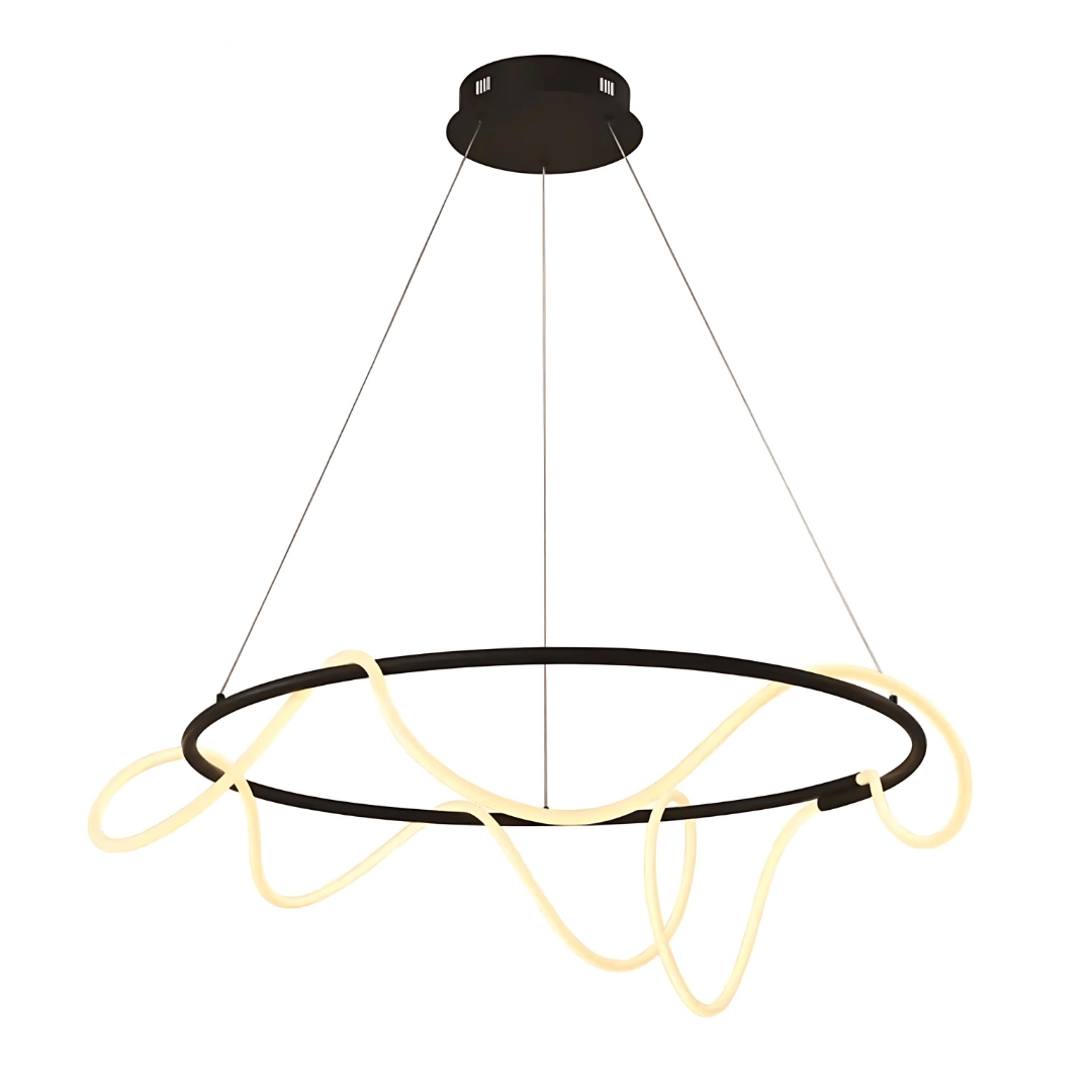 Green Earth Lighting Australia Pendant Light ORBIS BLACK 90W Circular LED Squiggle Pendant