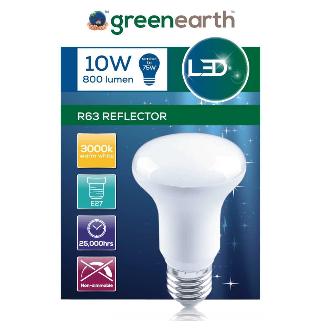 Green Earth Lighting Australia Reflector LED 10W = 75W E27 3000K R63 LED Reflector R63WW