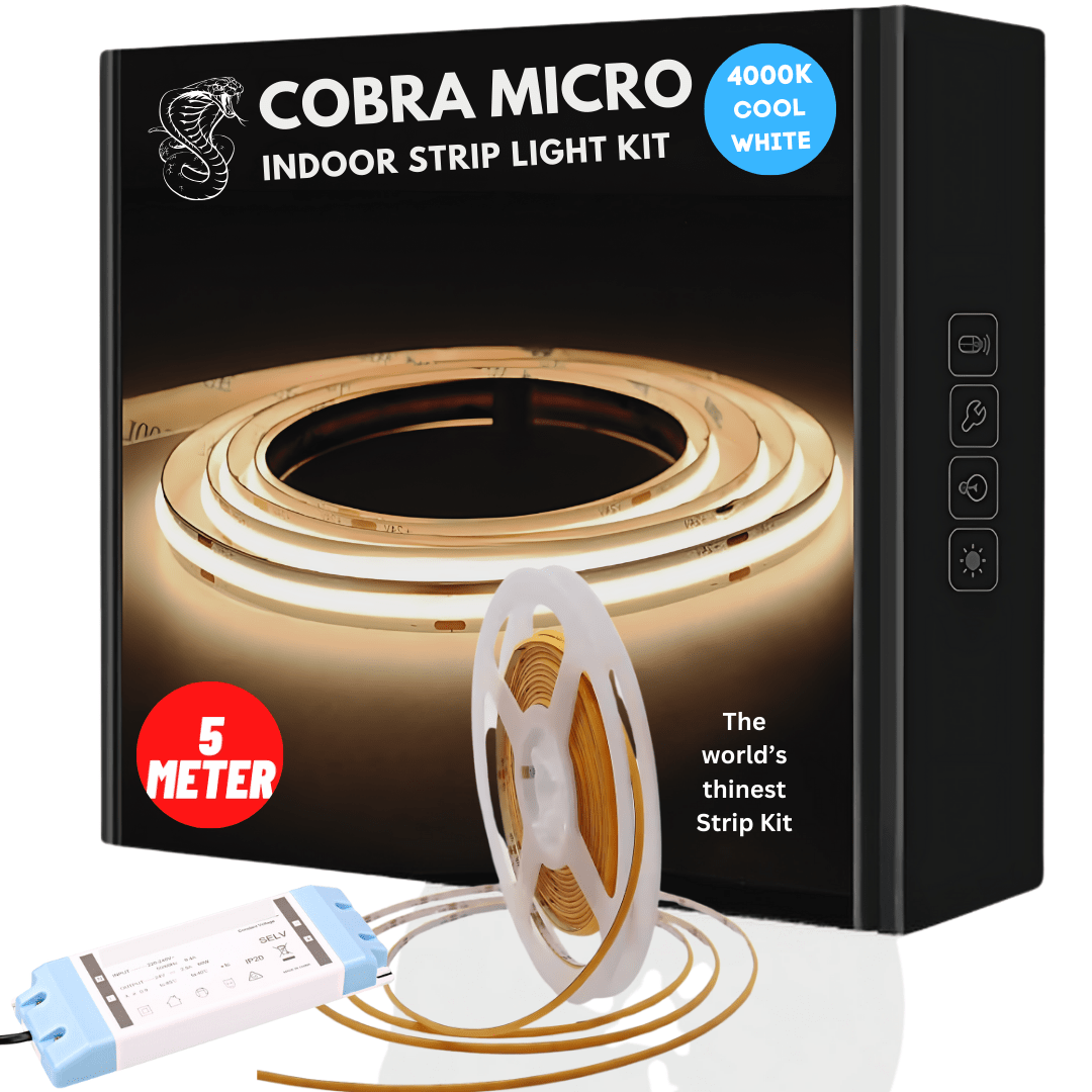 Green Earth Lighting Australia Strip Kit 5 meter COBRA Pro Micro 25W Dotless LED Strip Kit - 4000K Cool White 25WKITIP203MM4K