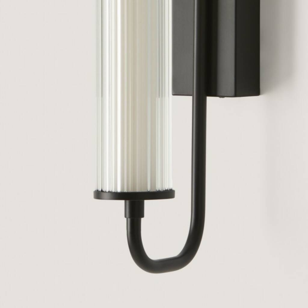 Green Earth Lighting Australia Wall Light ESTRIADO Matte Black 10W LED Fluted Glass Wall Light ESTMBK