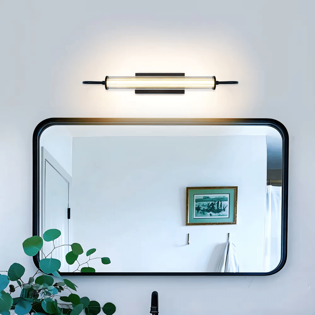 Green Earth Lighting Australia Wall Light ESTRIADO Matte Black 10W LED Fluted Glass Wall Light ESTMBK