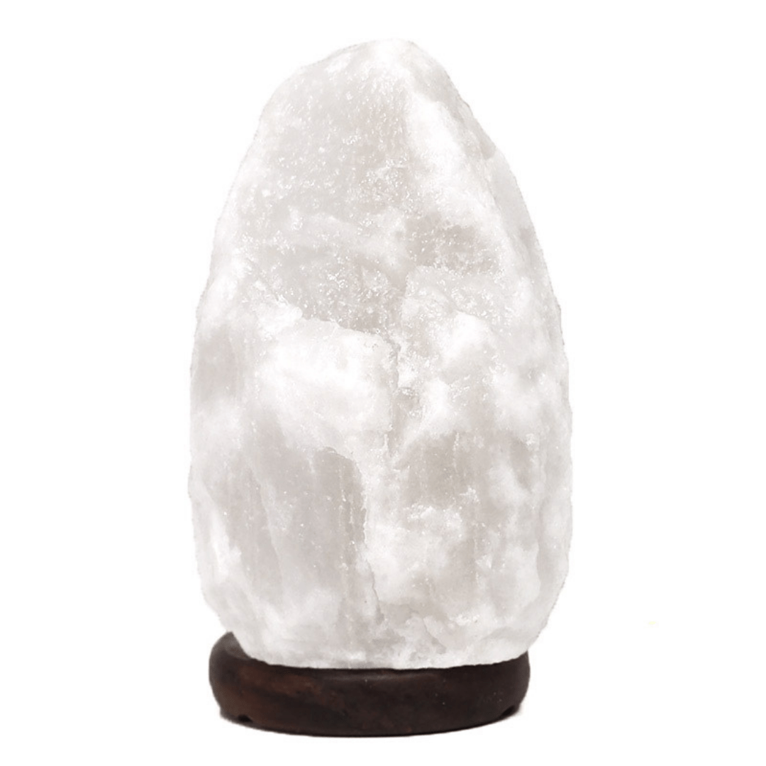 Green Earth Salt lamp 2-3kg White Himalayan Salt Lamp on Timber Base 2KGWH