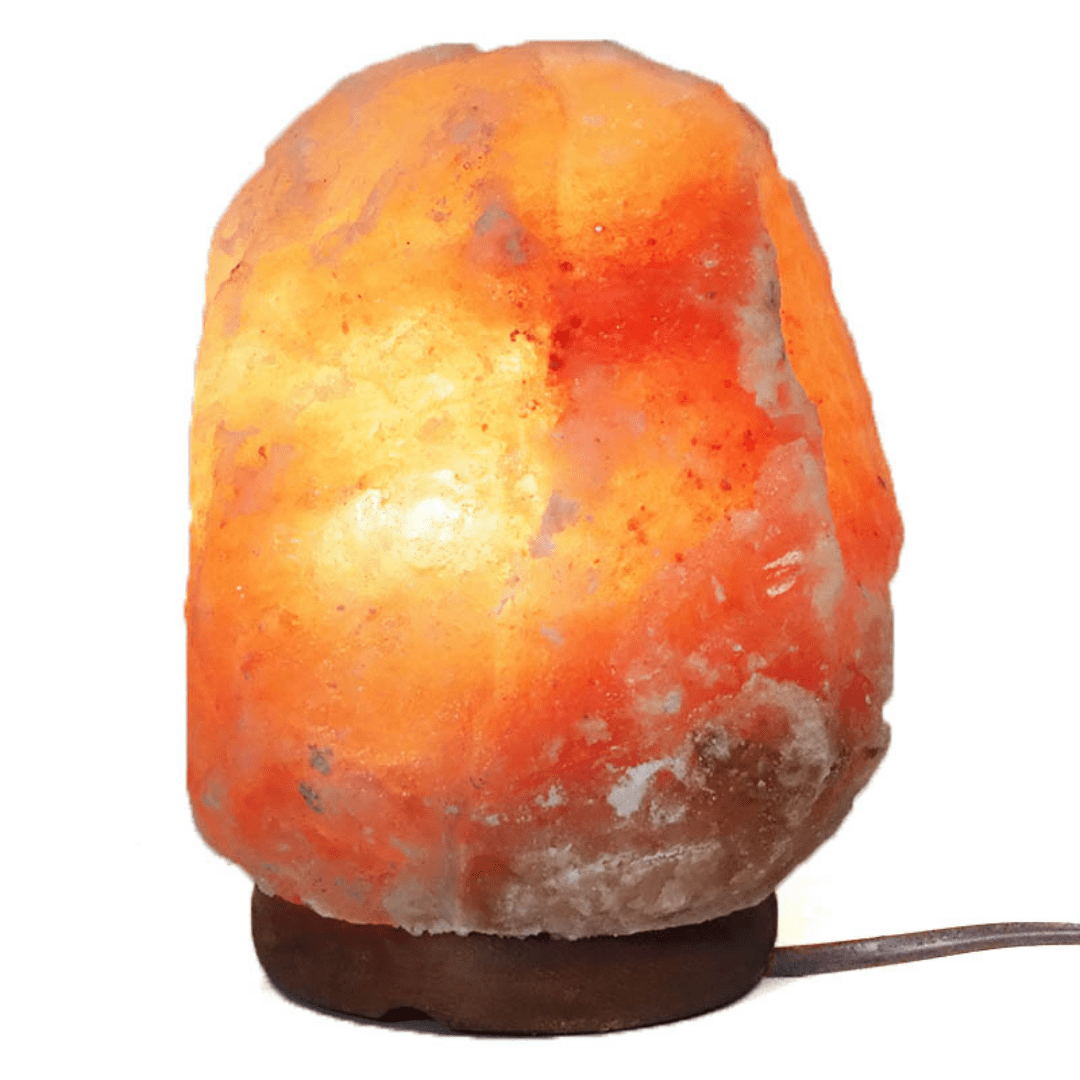 Green Earth Salt lamp 3-5kg Himalayan Salt Lamp on Timber Base 3KGNAT